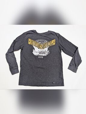 Diesel Kids Charcoal Long-Sleeve Tee with Gold and White Graphic